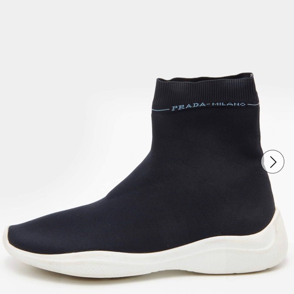 Prada Sport Black Stretch Knit Slip On
